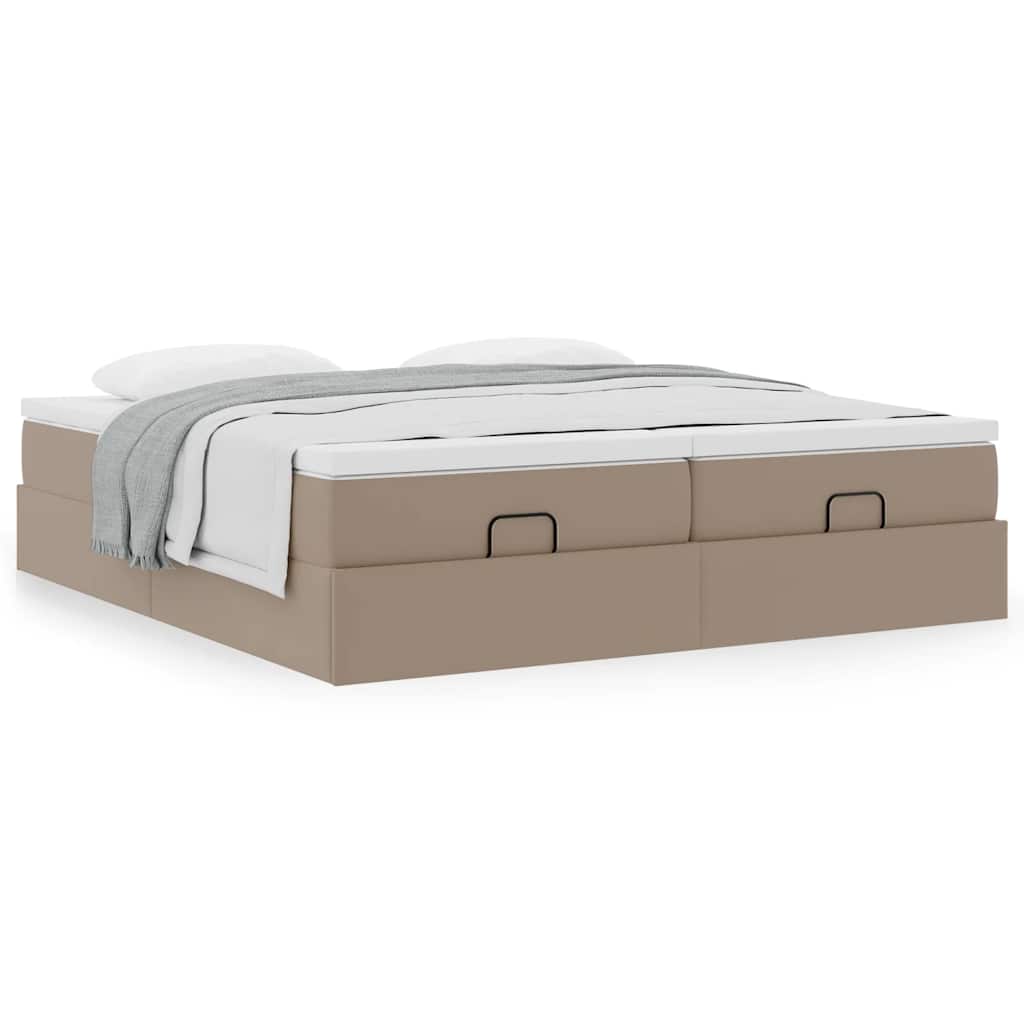 Οθωμανικό κρεβάτι με στρώματα Cappucino 200x200cm Faux Leather - Pakobazaar