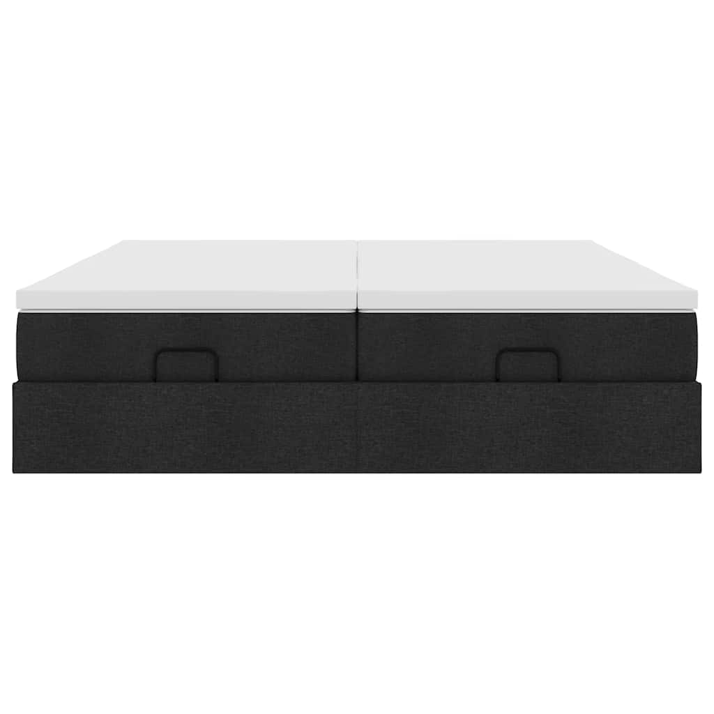 Οθωμανικό κρεβάτι με στρώματα Μαύρο 160x200cm Ύφασμα - Pakobazaar