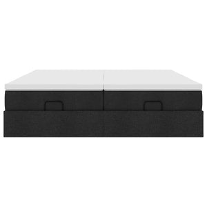 Οθωμανικό κρεβάτι με στρώματα Μαύρο 160x200cm Ύφασμα - Pakobazaar