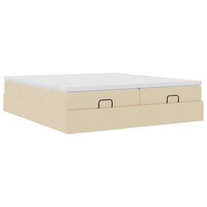 Οθωμανικό Κρεβάτι με Στρώματα Κρέμα 160x200cm Ύφασμα - Pakobazaar
