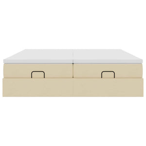Οθωμανικό Κρεβάτι με Στρώματα Κρέμα 160x200cm Ύφασμα - Pakobazaar