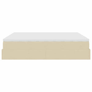 Οθωμανικό Κρεβάτι με Στρώματα Κρέμα 160x200cm Ύφασμα - Pakobazaar
