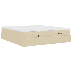 Οθωμανικό Κρεβάτι με Στρώματα Κρέμα 160x200cm Ύφασμα - Pakobazaar