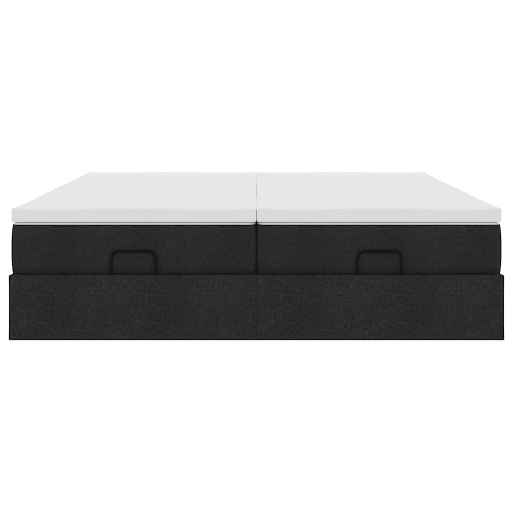 Οθωμανικό κρεβάτι με στρώματα Μαύρο 180x200cm Ύφασμα - Pakobazaar