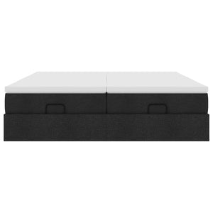 Οθωμανικό κρεβάτι με στρώματα Μαύρο 180x200cm Ύφασμα - Pakobazaar