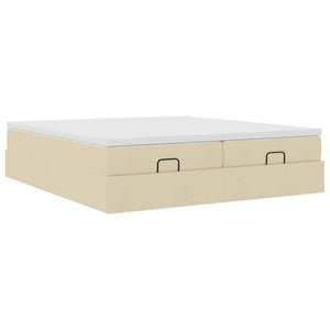 Οθωμανικό κρεβάτι με στρώματα Κρέμα 180x200cm ύφασμα