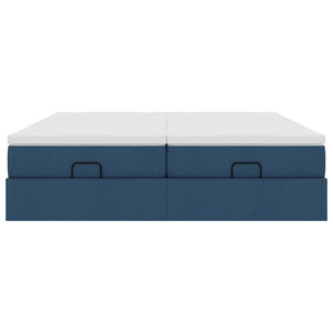 Οθωμανικό κρεβάτι με στρώματα μπλε 180x200cm ύφασμα