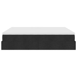 Οθωμανικό Κρεβάτι με Στρώματα Μαύρο 200x200cm Ύφασμα - Pakobazaar