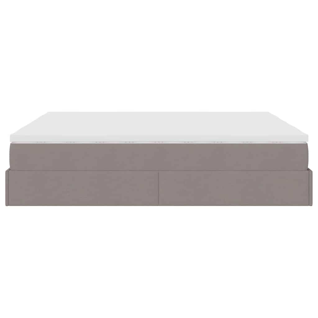 Οθωμανικό κρεβάτι με στρώματα Taupe 200x200cm ύφασμα - Pakobazaar