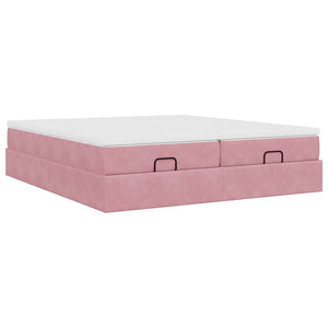 Οθωμανικό κρεβάτι με στρώματα ροζ 180x200cm Velvet - Pakobazaar