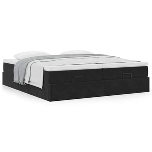 Οθωμανικό κρεβάτι με στρώματα Μαύρο 200x200cm Velvet - Pakobazaar