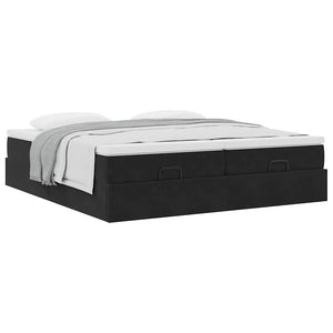 Οθωμανικό κρεβάτι με στρώματα Μαύρο 200x200cm Velvet - Pakobazaar