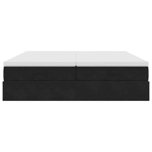 Οθωμανικό κρεβάτι με στρώματα Μαύρο 200x200cm Velvet - Pakobazaar