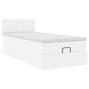 Οθωμανικό κρεβάτι με στρώμα Λευκό 80x200cm Faux Leather - Pakobazaar