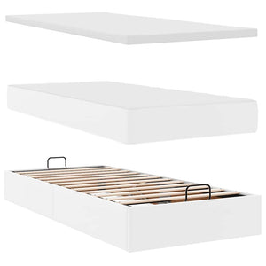 Οθωμανικό κρεβάτι με στρώμα Λευκό 80x200cm Faux Leather - Pakobazaar
