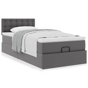 Οθωμανικό κρεβάτι με στρώμα Γκρι 80x200cm Faux Leather - Pakobazaar