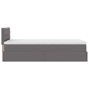 Οθωμανικό κρεβάτι με στρώμα Γκρι 80x200cm Faux Leather - Pakobazaar