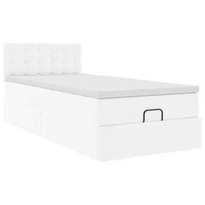 Οθωμανικό κρεβάτι με στρώμα Λευκό 90x190cm Faux Leather - Pakobazaar