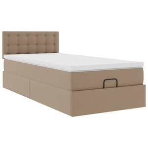 Οθωμανικό κρεβάτι με στρώμα Cappucino 90x190cm Faux Leather - Pakobazaar