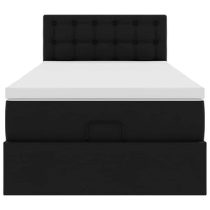 Οθωμανικό κρεβάτι με στρώμα Μαύρο 90x200cm Faux Leather