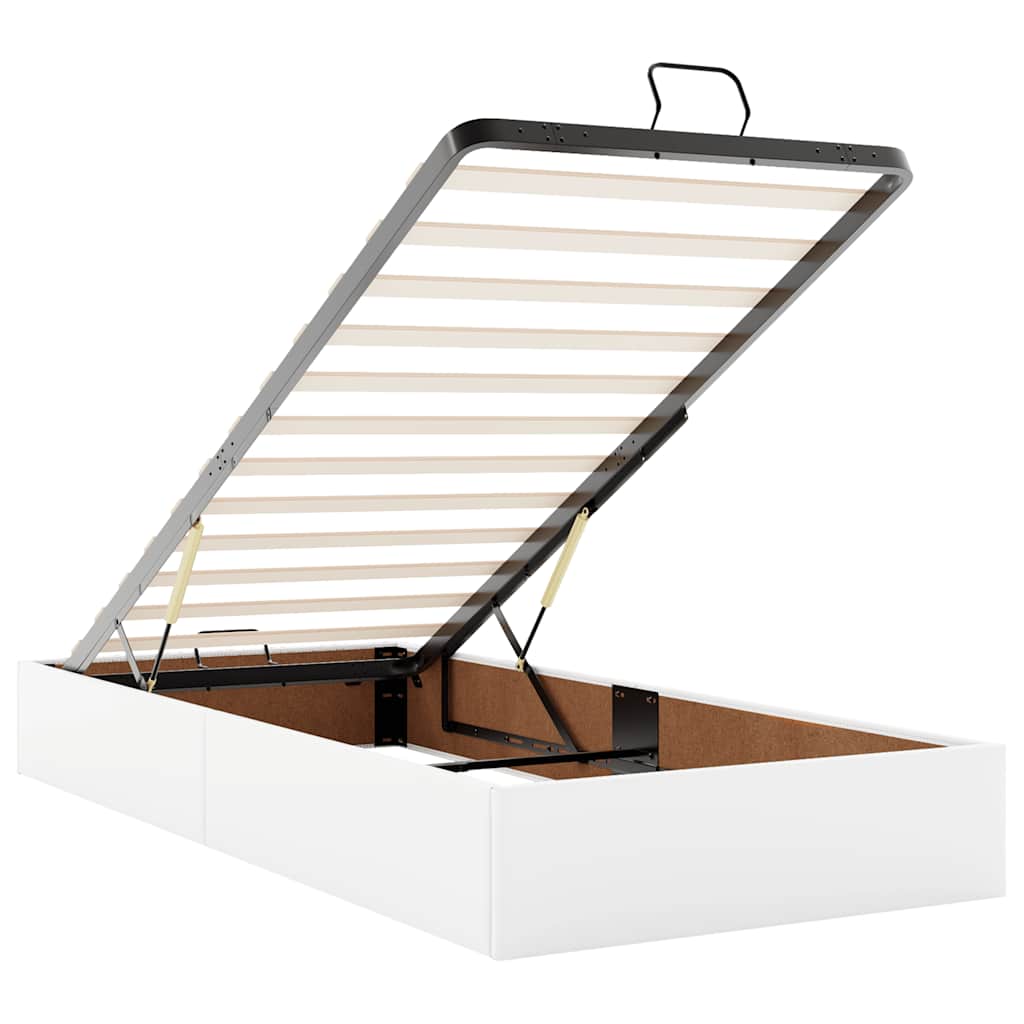 Οθωμανικό κρεβάτι με στρώμα Λευκό 90x200cm Faux Leather - Pakobazaar