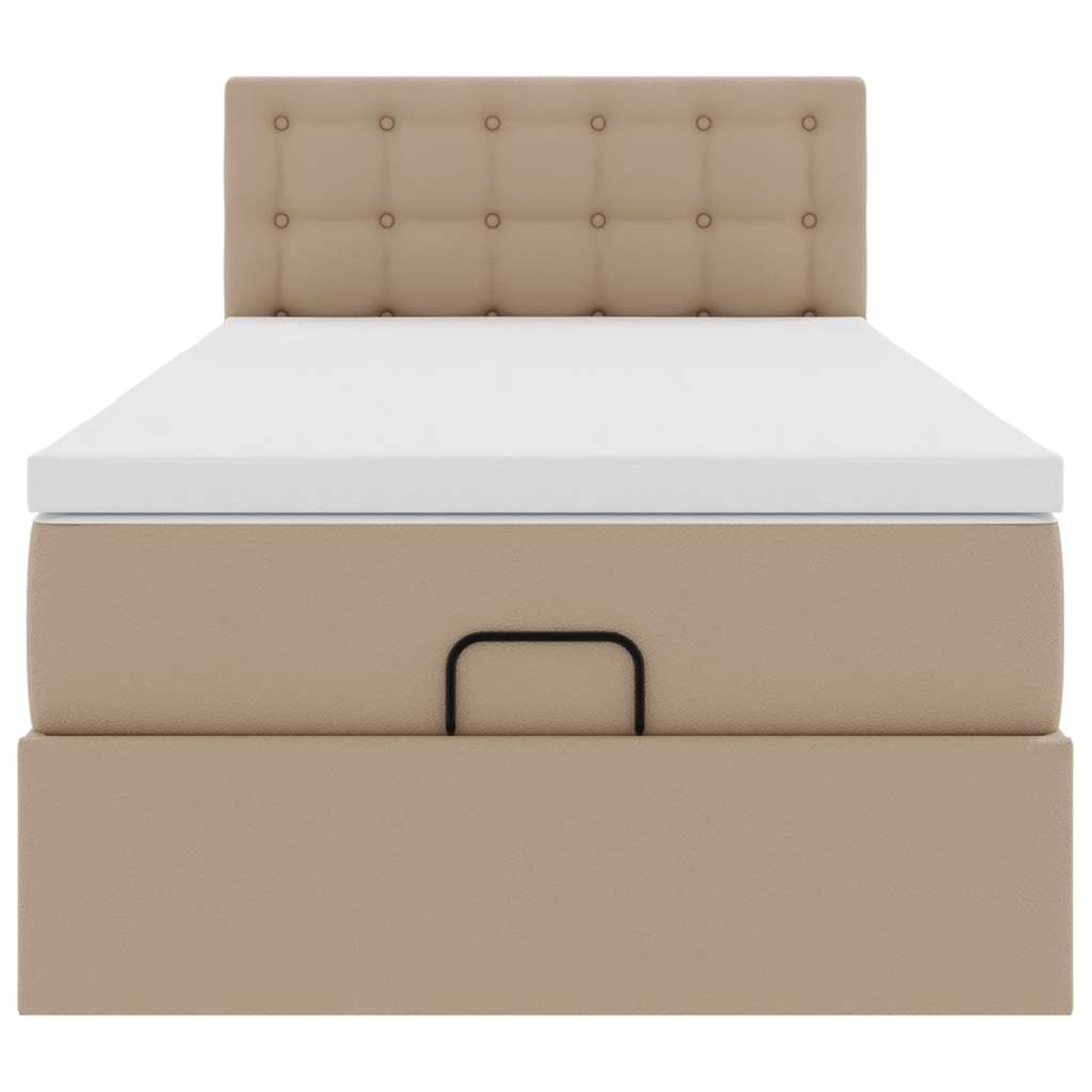 Οθωμανικό κρεβάτι με στρώμα Cappucino 100x200cm Faux Leather - Pakobazaar