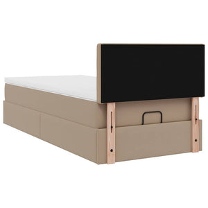 Οθωμανικό κρεβάτι με στρώμα Cappucino 100x200cm Faux Leather - Pakobazaar