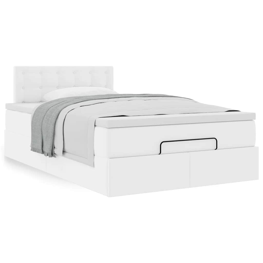 Οθωμανικό κρεβάτι με στρώμα Λευκό 120x190 cm Faux Leather