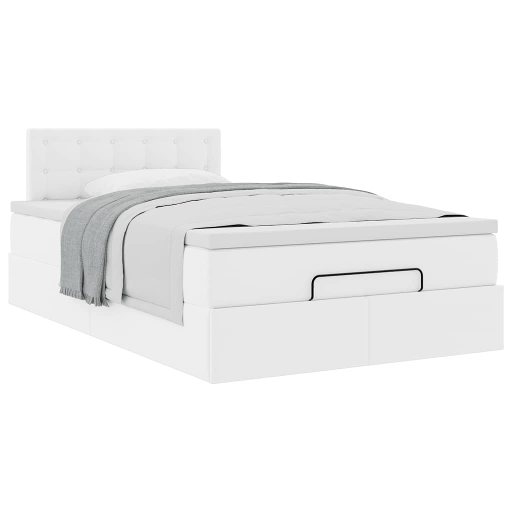 Οθωμανικό κρεβάτι με στρώμα Λευκό 120x190 cm Faux Leather