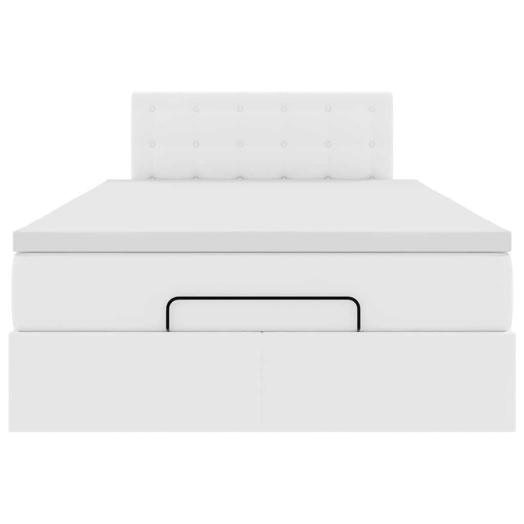 Οθωμανικό κρεβάτι με στρώμα Λευκό 120x190 cm Faux Leather
