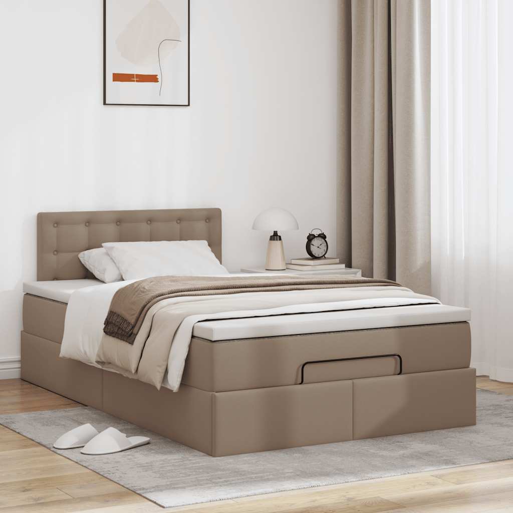 Οθωμανικό κρεβάτι με στρώμα Cappucino 120x190cm Faux Leather