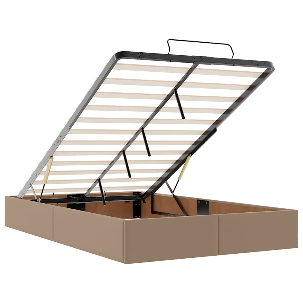 Οθωμανικό κρεβάτι με στρώμα Cappucino 120x190cm Faux Leather