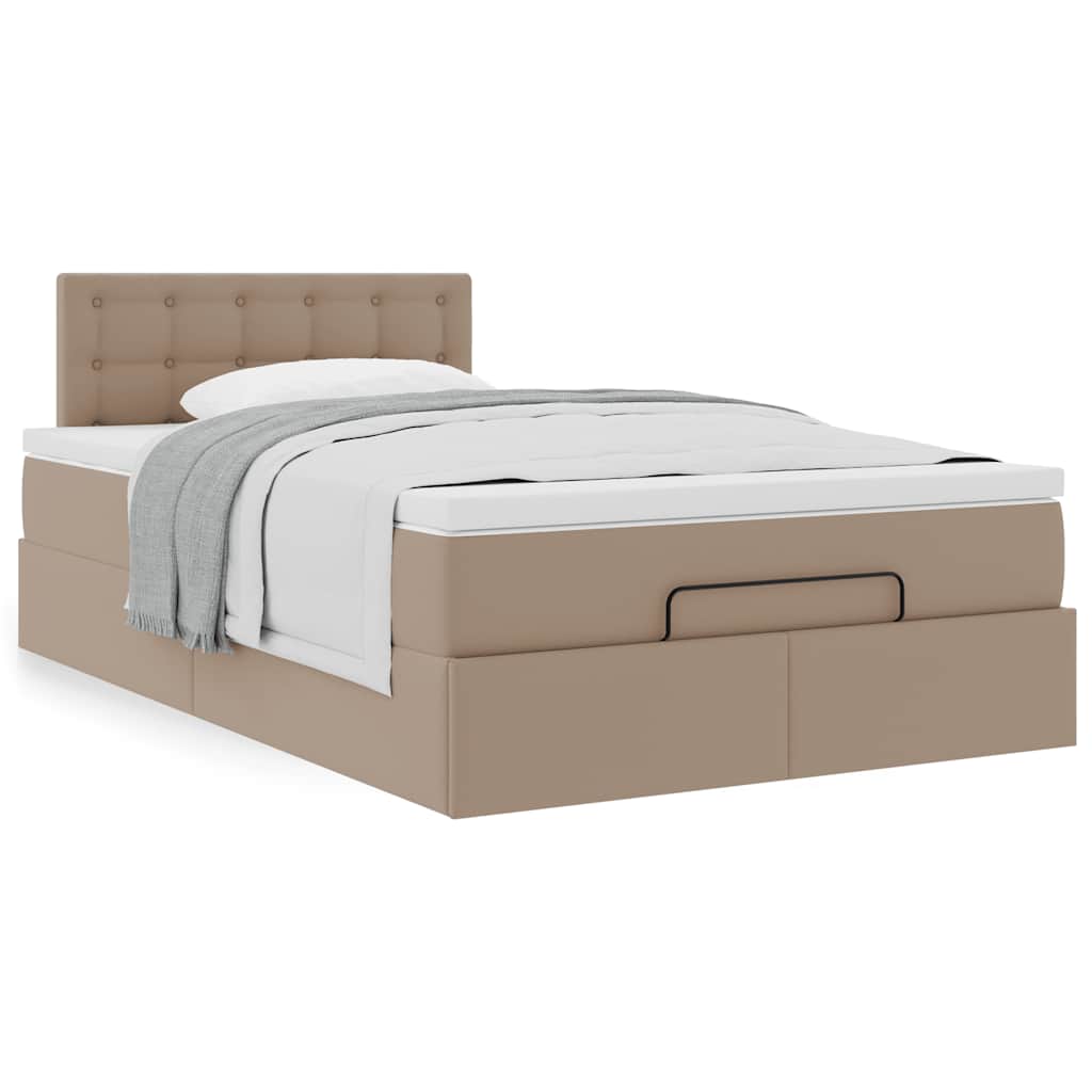 Οθωμανικό κρεβάτι με στρώμα Cappucino 120x190cm Faux Leather