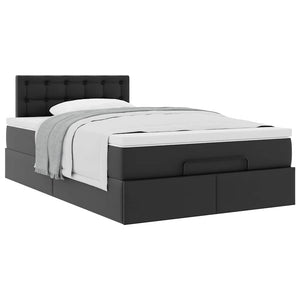 Οθωμανικό κρεβάτι με στρώμα Μαύρο 120x200 cm Faux Leather - Pakobazaar