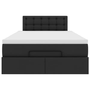 Οθωμανικό κρεβάτι με στρώμα Μαύρο 120x200 cm Faux Leather - Pakobazaar
