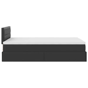 Οθωμανικό κρεβάτι με στρώμα Μαύρο 120x200 cm Faux Leather - Pakobazaar