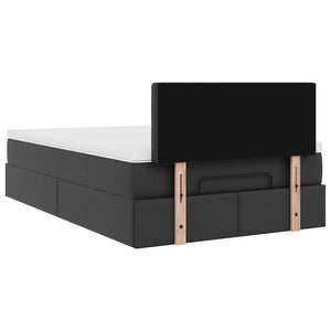 Οθωμανικό κρεβάτι με στρώμα Μαύρο 120x200 cm Faux Leather - Pakobazaar