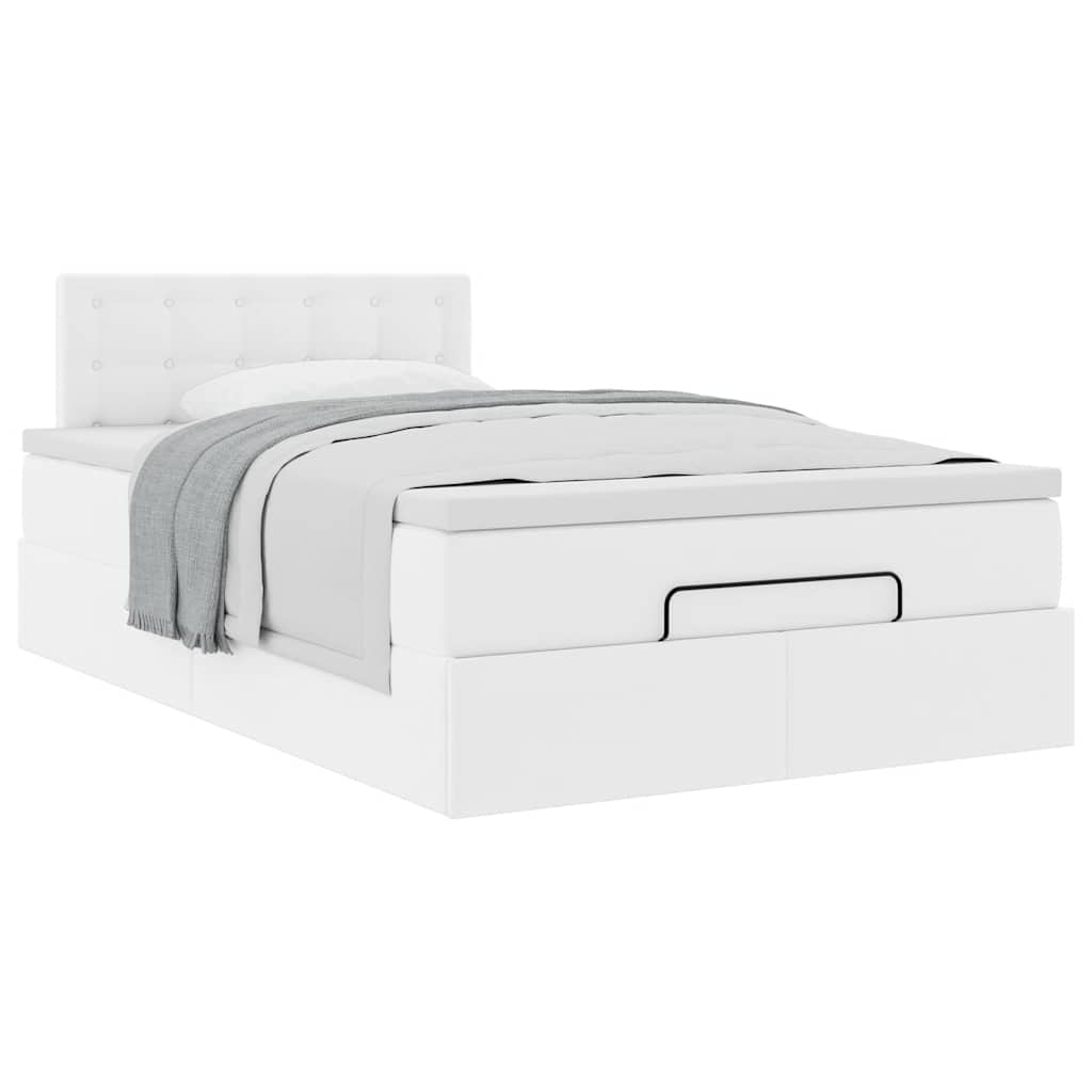 Οθωμανικό κρεβάτι με στρώμα Λευκό 120x200cm Faux Leather - Pakobazaar