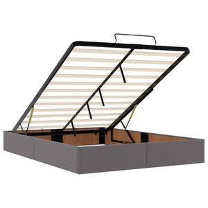 Οθωμανικό κρεβάτι με στρώμα Γκρι 140x190cm Faux Leather - Pakobazaar