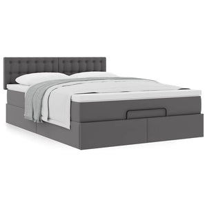 Οθωμανικό κρεβάτι με στρώμα Γκρι 140x190cm Faux Leather - Pakobazaar