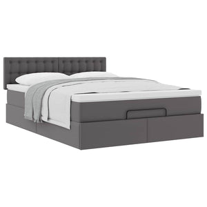 Οθωμανικό κρεβάτι με στρώμα Γκρι 140x190cm Faux Leather - Pakobazaar