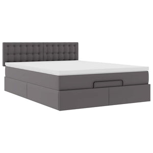 Οθωμανικό κρεβάτι με στρώμα Γκρι 140x190cm Faux Leather - Pakobazaar