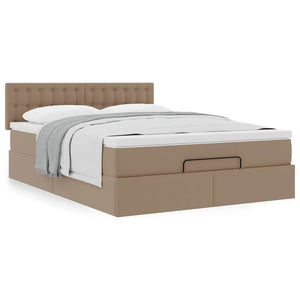 Οθωμανικό κρεβάτι με στρώμα Cappucino 140x190cm Faux Leather - Pakobazaar