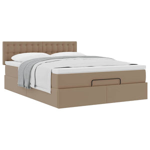 Οθωμανικό κρεβάτι με στρώμα Cappucino 140x190cm Faux Leather - Pakobazaar