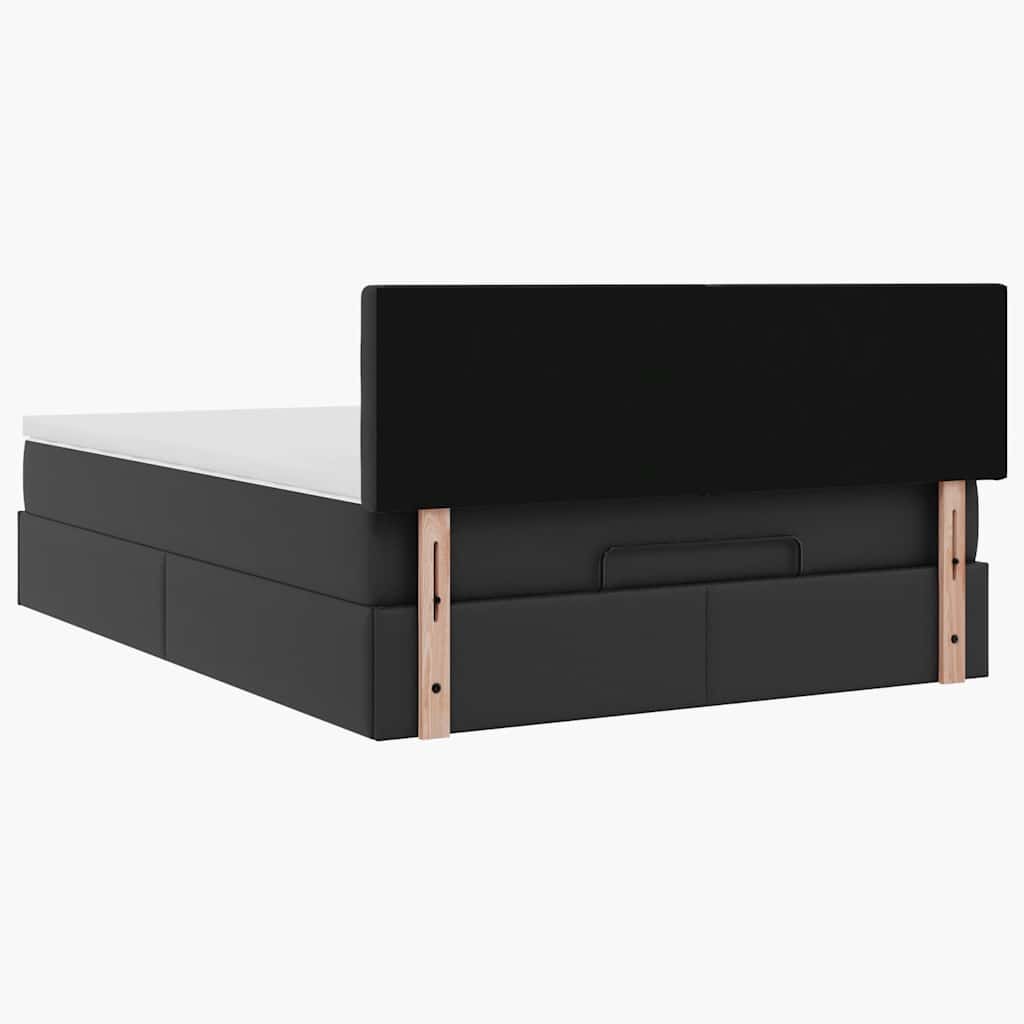 Οθωμανικό κρεβάτι με στρώμα Μαύρο 140x200cm Faux Leather - Pakobazaar