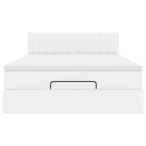 Οθωμανικό κρεβάτι με στρώμα Λευκό 140x200cm Faux Leather - Pakobazaar