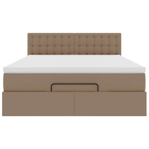 Οθωμανικό κρεβάτι με στρώμα Cappucino 140x200cm Faux Leather - Pakobazaar