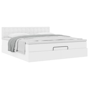 Οθωμανικό κρεβάτι με στρώμα Λευκό 160x200cm Faux Leather - Pakobazaar