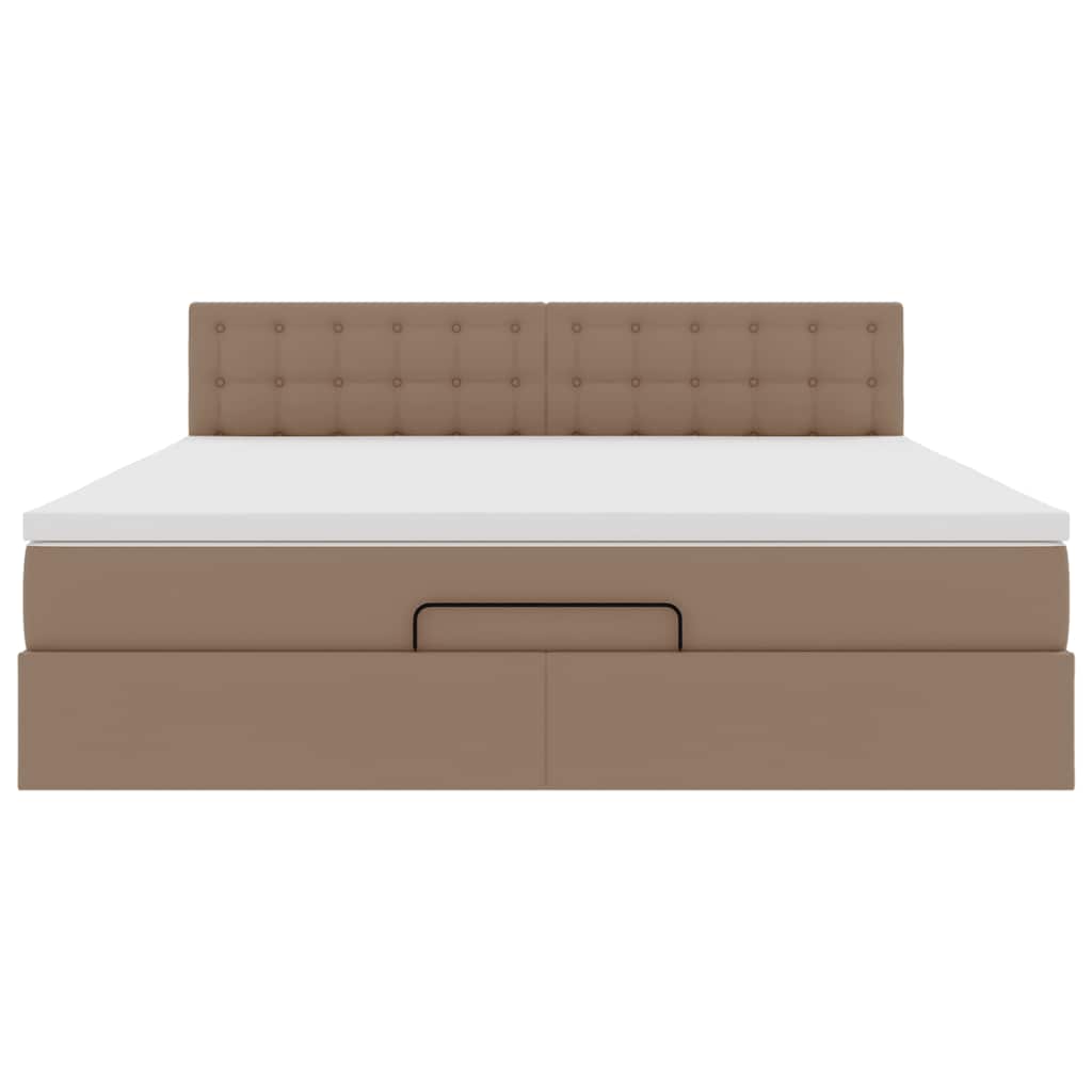 Οθωμανικό κρεβάτι με στρώμα Cappucino 160x200cm Faux Leather - Pakobazaar