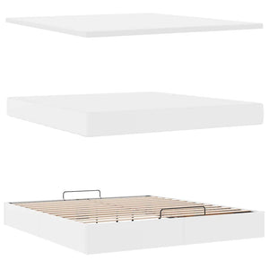 Οθωμανικό κρεβάτι με στρώμα Λευκό 180x200cm Faux Leather